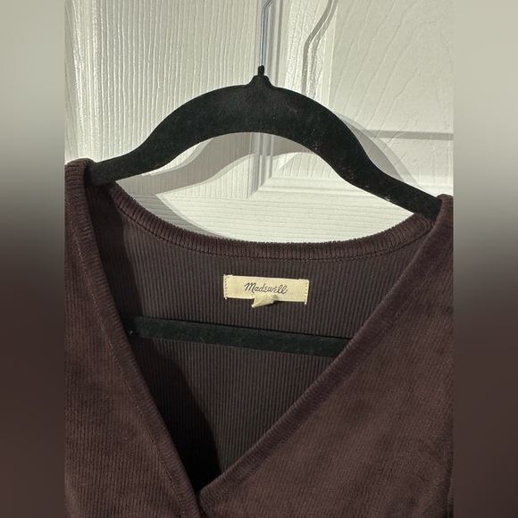 Madewell Elegant Velvet Dark Purple Wrap Top (XS) - Picture 11 of 15